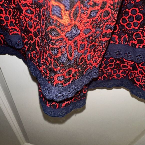NWT Free People Tabitha Mini Dress Black Combo Red Sze Women Large Casual Eyelet - Picture 8 of 14